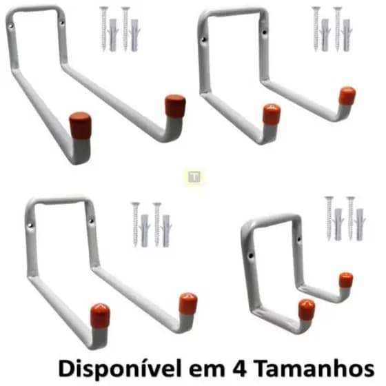 Suporte Gancho Multiuso Para Pendurar Escada Bicicleta Mangueira Bike Na Parede