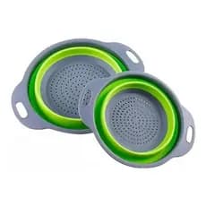 Escorredor Silicone Retrátil Multiuso Massas Fruta Alimentos kit com 2 unidades