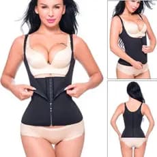 Cinta Modeladora Dupla Compressão Zíper c/ Alças Ajustáveis