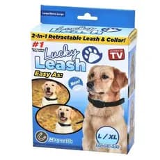 Coleira Retrátil 2 em 1 Lucky leash Magnetica L/XL