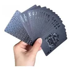 Jogo de Cartas Baralho À Prova D'água Preto Durável Impermeável