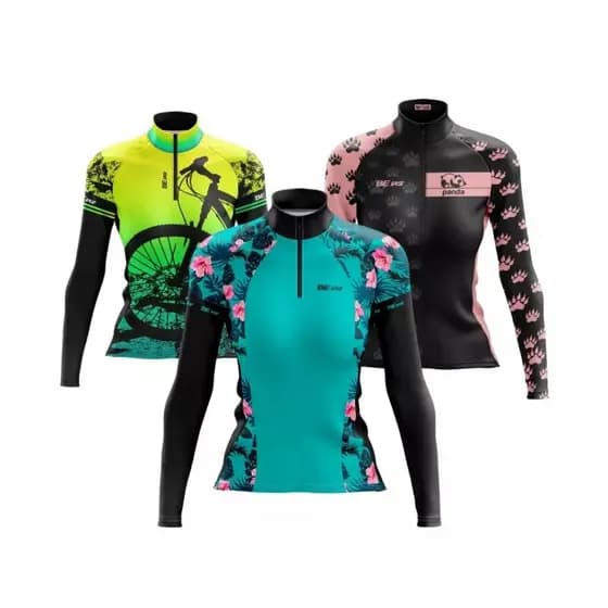 Camisa Manga comprida de ciclismo Feminina Manga Longa Blusa Bike Mulher mtb