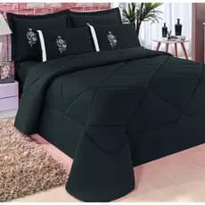 Kit Edredom Conforto Queen 6 peças Bordada varias cores