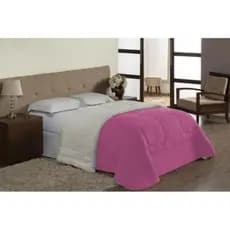 Coberdron Edredom tamanho Cama Solteiro lã de Carneiro Sherpa dupla face Soft Fofão com manta interna 2,40X 1,60M Pink
