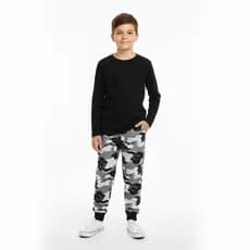 Calça infantil moletom camuflado com bolso