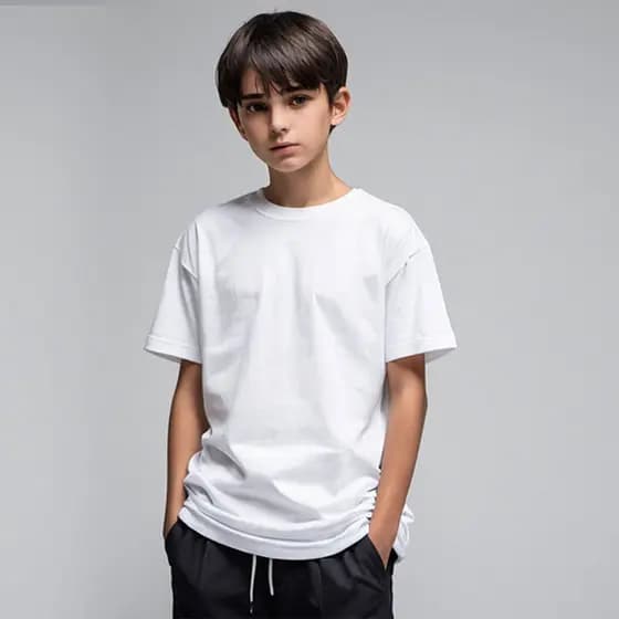 Camiseta Branca Lisa 100% Algodão 2 ao 12 Anos