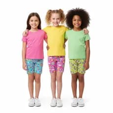 Kit 3 shorts infantil feminino em tecido cotton tamanhos 1 ao 12 (Estampas Sortidas)