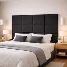 Kit 8 Módulos Fácil Instalação Cabeceira Cama Box Casal/Queen Estofada Autocolante 40x30cm
