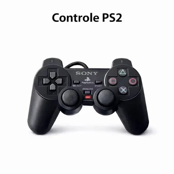 Controle Joystick Para Ps2 Black com fio