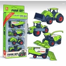 Kit Miniaturas Tratores e Colheitadeiras Fazenda Farm Set 1:60 Metal 7 A 10 Cm Colecionáveis