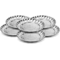Pratos de jantar em Aço inoxidável  com 22cm 6 unidades