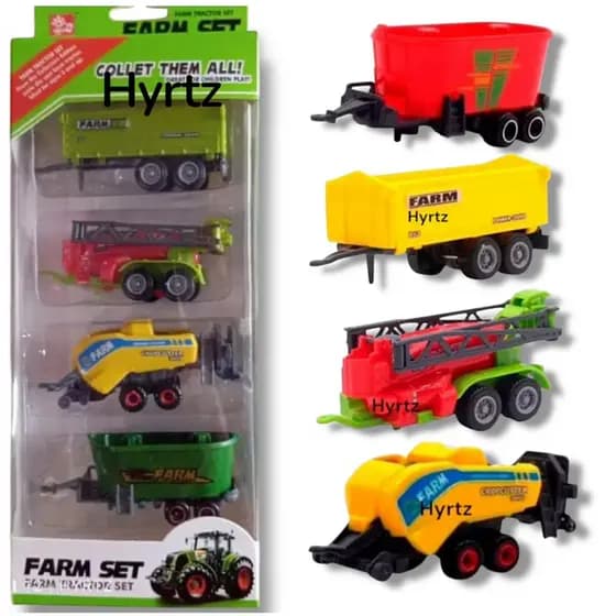 Kit Maquinário Agrícola  Infantil 4 Peças Farm Set Die cast metal , colecionáveis