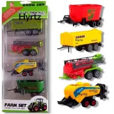 Kit Maquinário Agrícola  Infantil 4 Peças Farm Set Die cast metal , colecionáveis