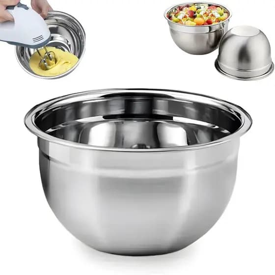 Tigela Inox Bowl 18cm Multiuso Profissional Aço Inox Alta Qualidade Resistente Versátil