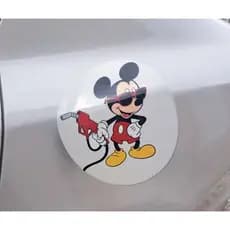Adesivo Tampa Combustível MICKEY Para Carro Decorativo Personalizado com Verniz e ALTO-RELEVO