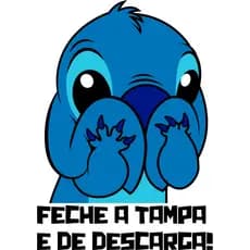 LILO STITCH - Adesivo de Alto Relevo - feche a tampa do vaso