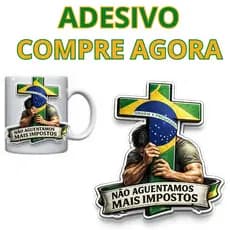 Adesivo ACORDA BRASIL com ALTO-RELEVO KIT 3 ADESIVOS BRASIL