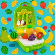 Frutas de Brinquedo Infantil Kit Maleta Interativa 3 em 1