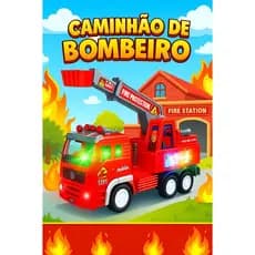 Carrinho de Bombeiro Interativo Menino à Pilha 4D Bate e Volta