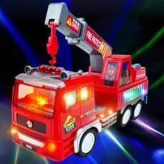 brinquedos de menino Brinquedo Carrinho Caminhão Bombeiro Com Sensor Bate E Volta Divertido Á Pilha Com Luz 4D E Sons