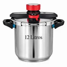 Panela de Pressão Inox 304 12 Litros Fundo Triplo Compatível com Todos Fogões