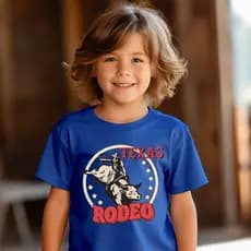 Camiseta infantil Rodeio Texas country Team Horse unissex 100% algodão