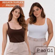 Regata Blusa Feminina Suplex Casual Forro Básica Tendência Elegante Plus Size Blusinha Blogueira