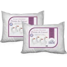 KIT 02 Travesseiros 95% Pena De Ganso 5% Pluma De Ganso