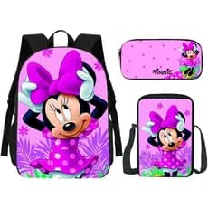 Material Escolar Mochila Estojo Lancheira Escolar Mickey Minnie