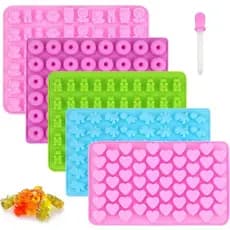 Moldes Silicone Gummy Bear Forma Gelatina Bala + Conta Gotas Candy