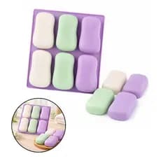 Forma Molde De Silicone Para Fazer Sabonete 80g Formato Tradicional Saboaria Artesanato