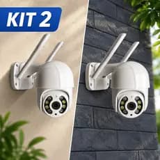 Kit 2 Câmeras de Segurança Externa IP Prova D'água Infravermelho Noturna Wifi HD Orbitronic