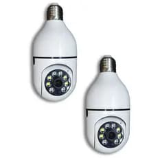 Kit 2 Camera Ip Segurança Lampada Panoramica Rastreio Wifi