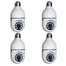 Kit 4 Camera Ip Segurança Lampada Panoramica Rastreio Wifi Espia