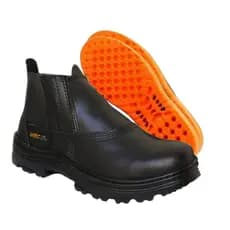 Bota Botina de Segurança em Couro e Bico PVC com Palmilha de Gel para Trabalho
