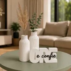 Kit Decorativo Ore e Confie + Vasos Cachepot Minimalista