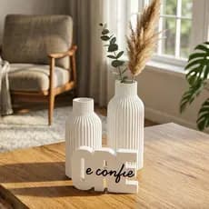 Kit Decorativo "Ore e Confie" com Vasos Decorativos Minimalistas