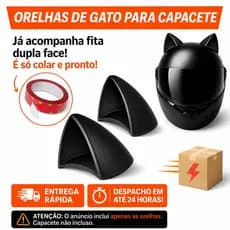 Orelha de Gato Acessório para Capacete Moto Bike Dupla Face