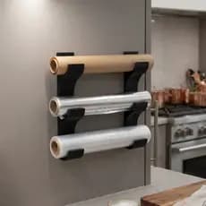 Suporte para Rolos de Cozinha Papel Toalha Alumínio PVC Organizador Sem Furar