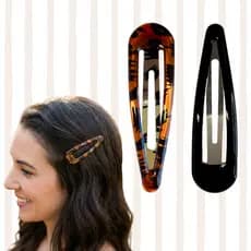 Kit Presilhas Tic Tac Femininas 2, 6 ou 10 Unidades | Hair Clips Acrílico Tartaruga e Preto