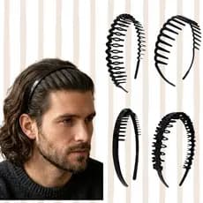 Tiara De Dente Masculina Feminina Preta Acrílica Cabelo Unissex
