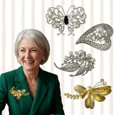 Broche Elegante Feminino Luxo com Pérolas e Strass – Vintage Chic | Acessório Sofisticado (Unidade)