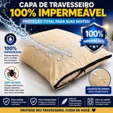 Capa para Travesseiro Bagum Impermeável 100% Antialérgica com Zíper - Protetor de Travesseiro Hospitalar Individual, Kit