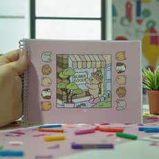 Livrinho de colorir personagens caderno de desenho/ pintura, imaginação, criação, vários desenhos