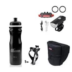 Caramanhola garrafa Isotermica 600 ml + suporte com parafusos + bolsa de selin + kit de farol