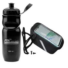 Garrafa Caramanhola 650 Ml+suporte Absolute +bolsa Porta Celular/acessórios ciclismo