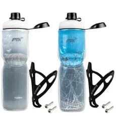 Kit Duas Garrafas Caramanhola Térmica P/ Bicicleta 700ml C/ Suporte Absolute