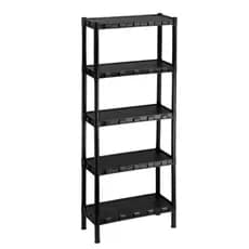 Estante Prateleira Modular Multiuso Organizadora Plástico Preta com 5 Prateleiras - Com Pezinhos