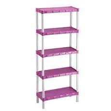 Estante Prateleira Modular Multiuso Organizadora Plástico Rosa com 5 Prateleiras - COM PEZINHOS