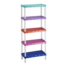Estante Prateleira Modular Multiuso Organizadora Plástico Colorida com 5 Prateleiras - COM PEZINHOS - Agraplast
